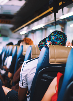 charter bus flat-screen tvs